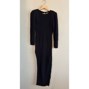 Reformation Black Midi Dress w/ Leg Slit sz 2